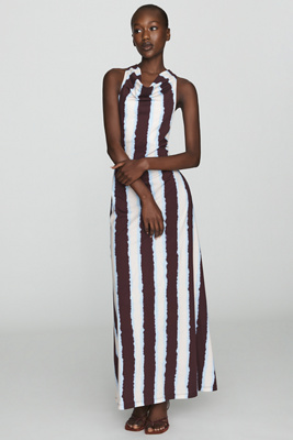 De Loreta Teresa 100% Cotton Maxi Dress In Multicolor