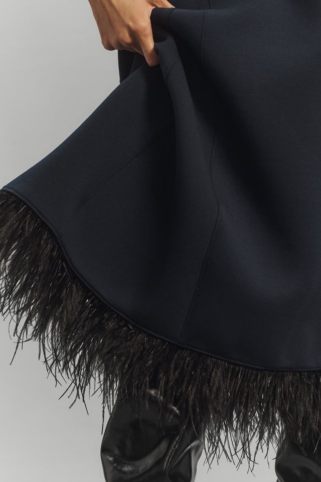 Du Paradis Sleeveless Faux-Feather Midi Dress #3