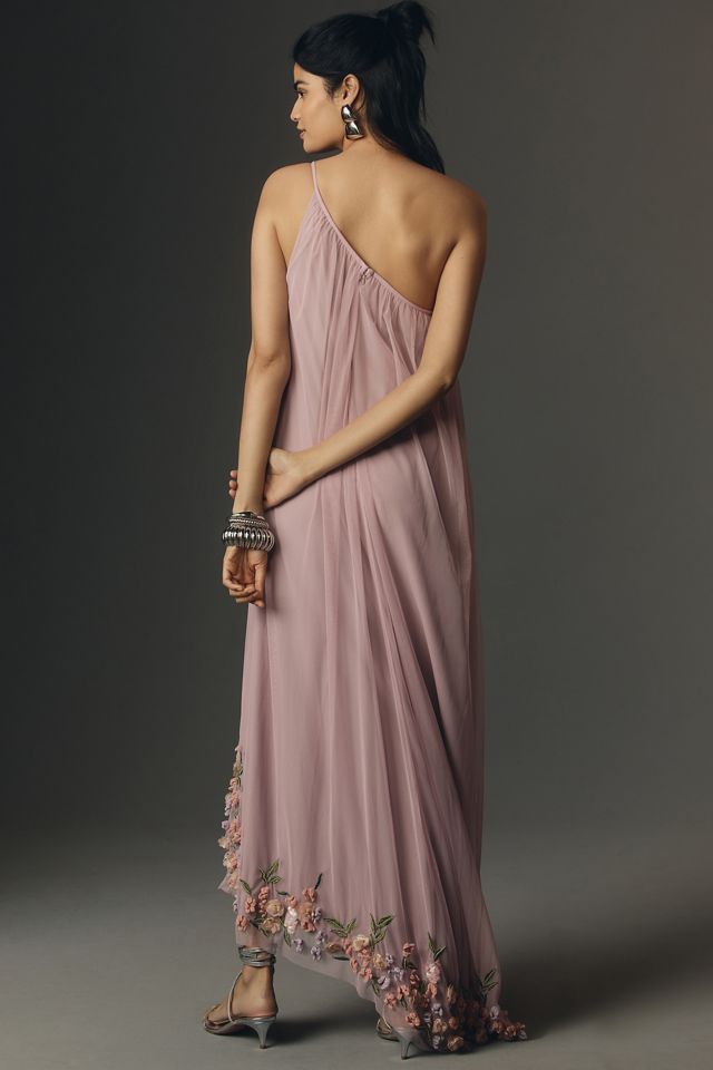 Mac Duggal One-Shoulder Embroidered Shift Dress #1