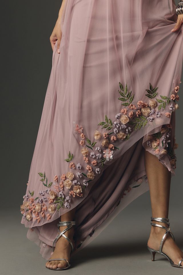 Mac Duggal One-Shoulder Embroidered Shift Dress #3