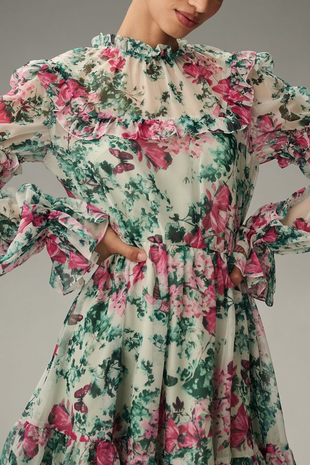 Mac Duggal Long-Sleeve Ruffled Mini Dress #3