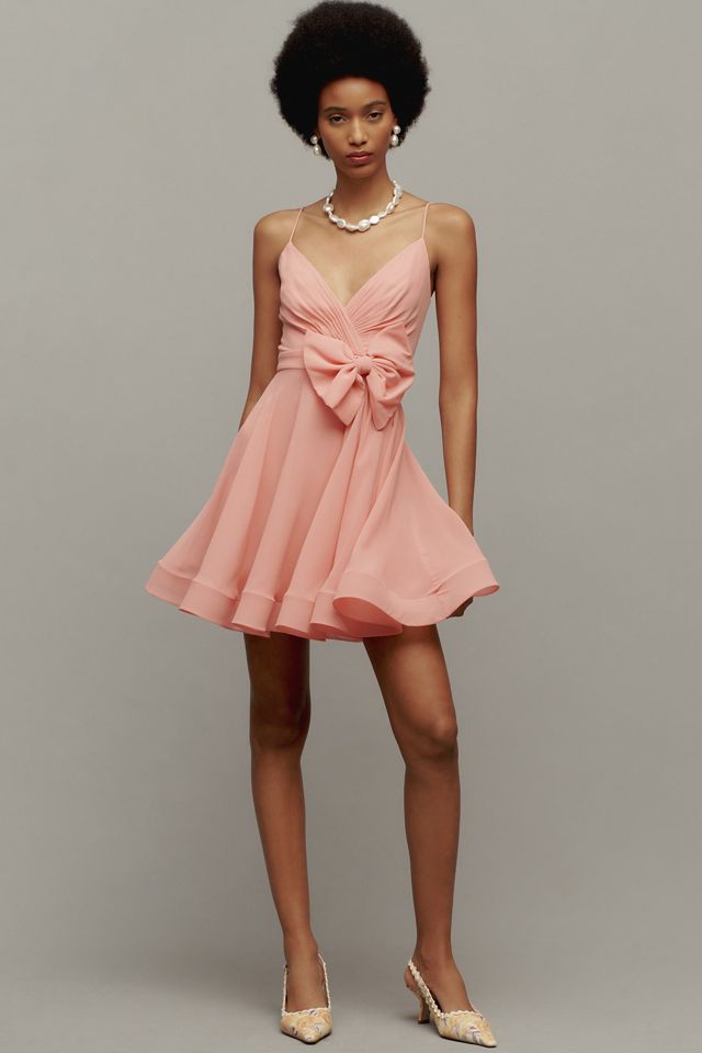 Mac Duggal Sleeveless V-Neck Bow Mini Dress #2