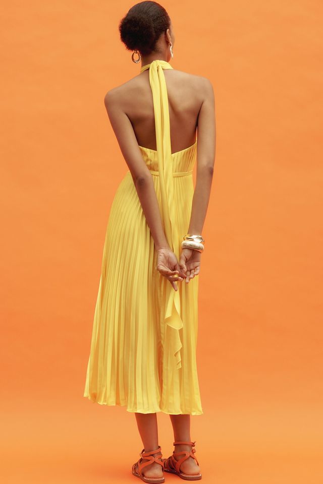Mac Duggal Halter Pleated Midi Dress #2