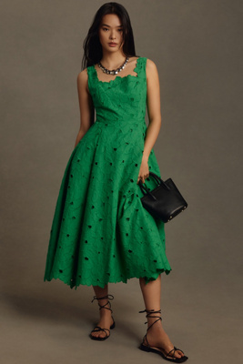 mac duggal sleeveless a-line midi dress Mac Duggal Women's Sleeveless Brocade A Line Midi Dress main image 1