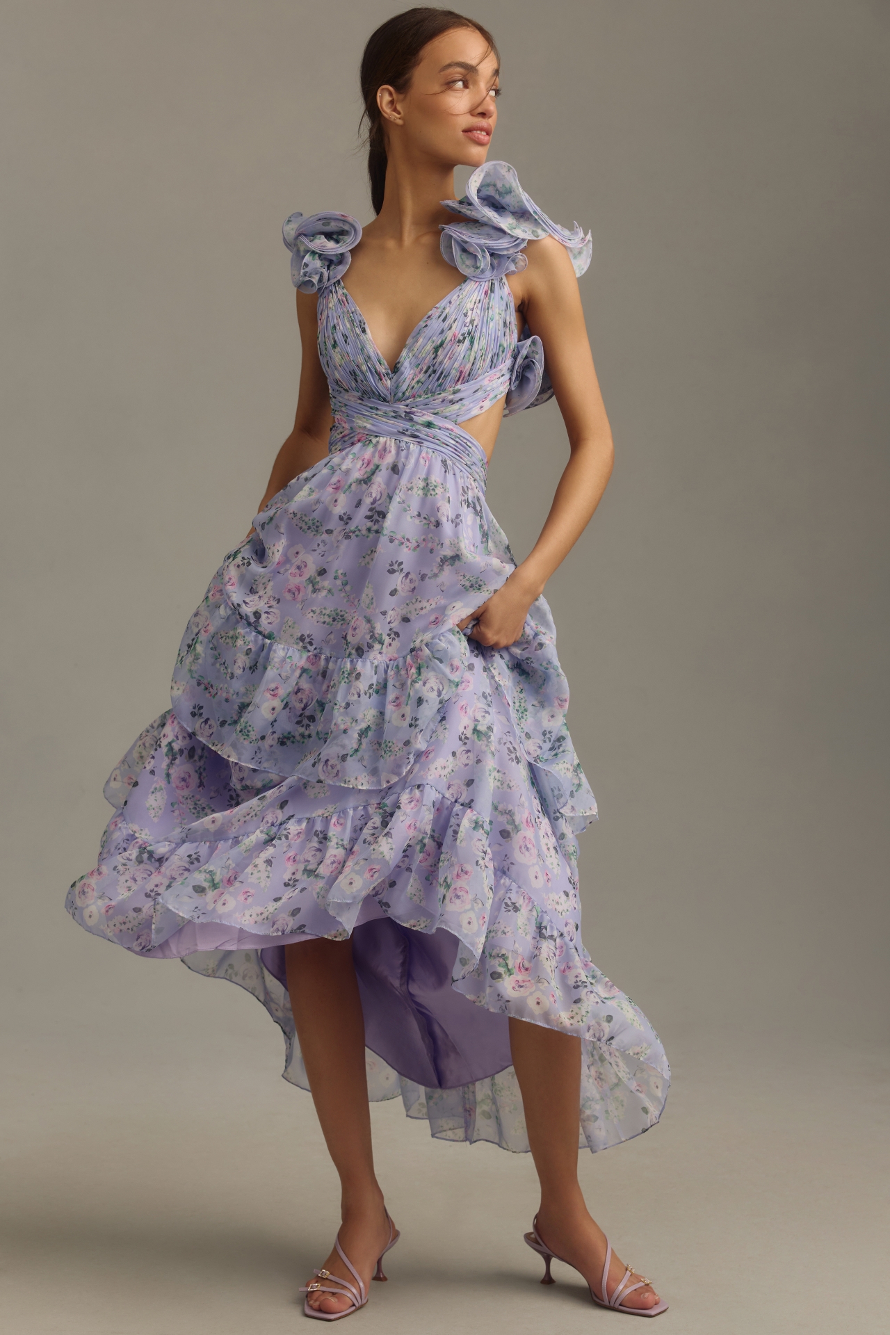 sachin and babi light blue dress Current Mood Floral Chiffon Baby Doll Dress