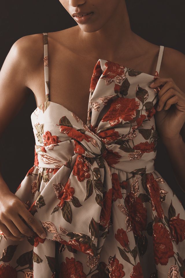 Mac Duggal Sleeveless Bow Brocade Bubble Mini Dress #3