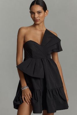 MAC DUGGAL STRAPLESS BOW MINI DRESS 