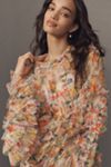 Mac Duggal Long-Sleeve Ruffled Mini Dress