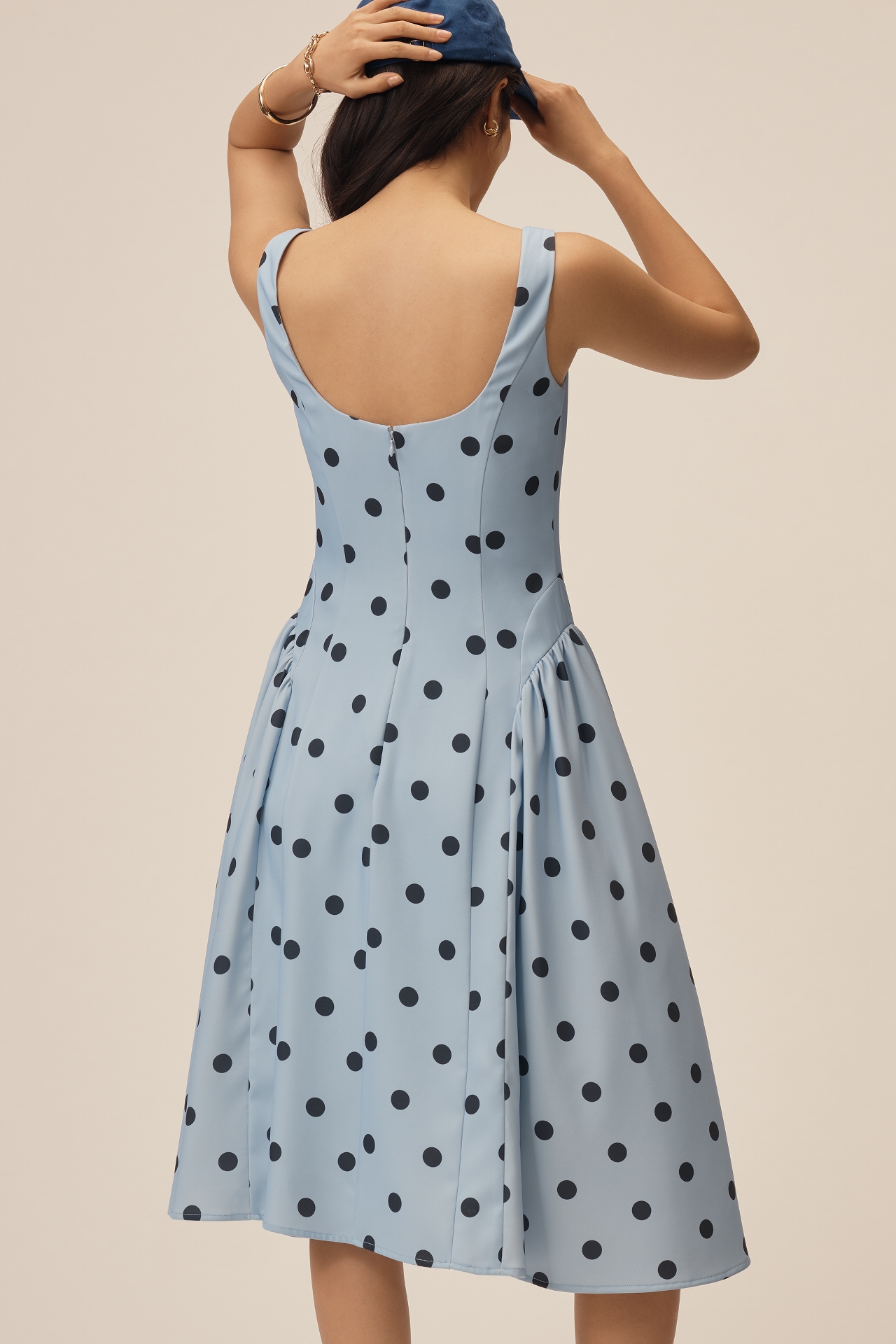 Mac Duggal Square-Neck A-Line Midi Dress