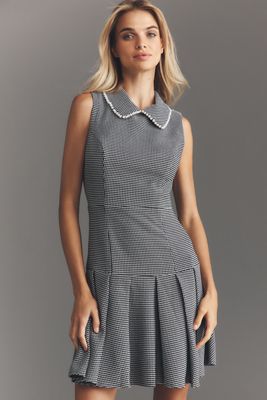 Mac Duggal Sleeveless Collared Bouclé Mini Dress