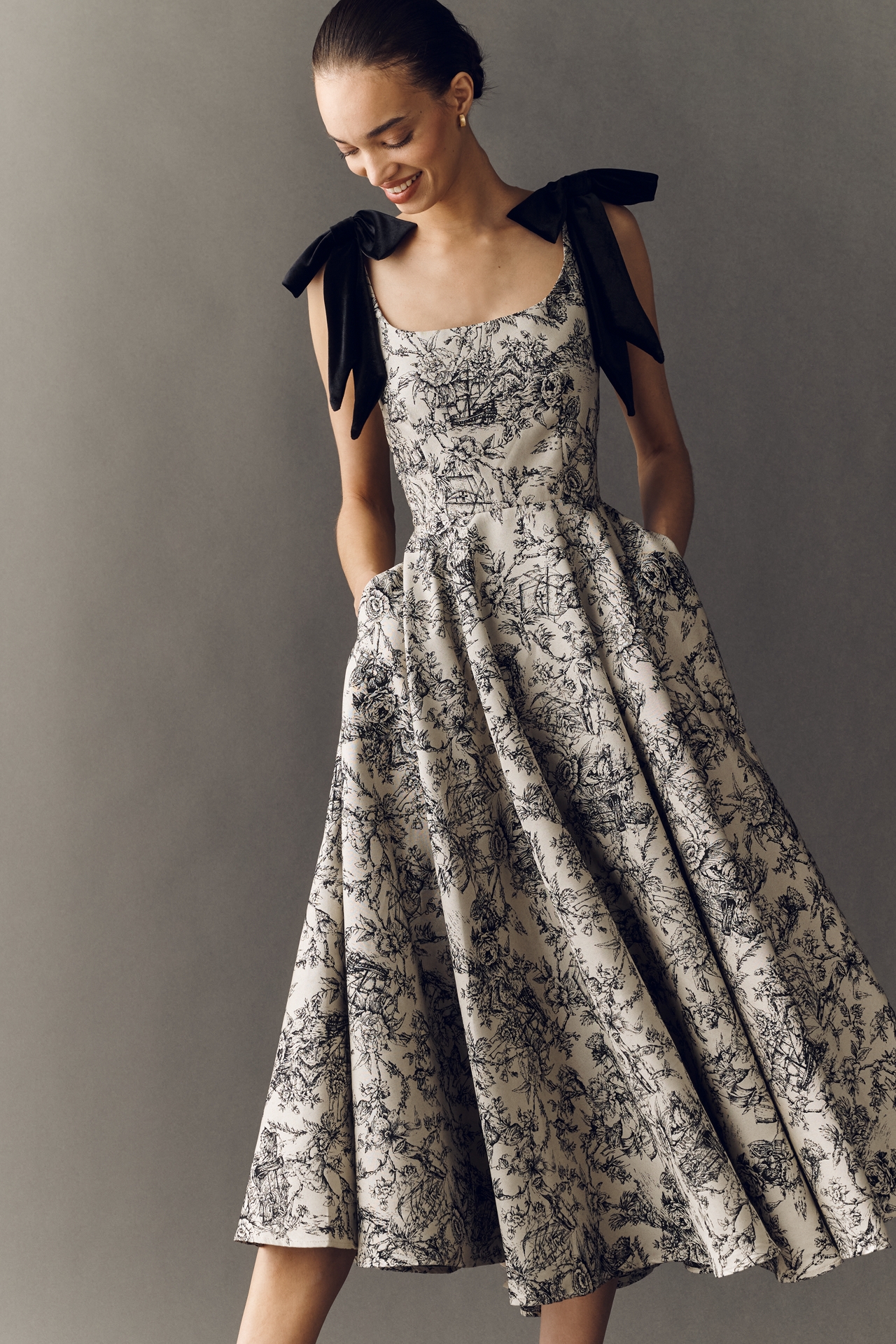 Mac Duggal Ieena Brocade A-Line Maxi Dress