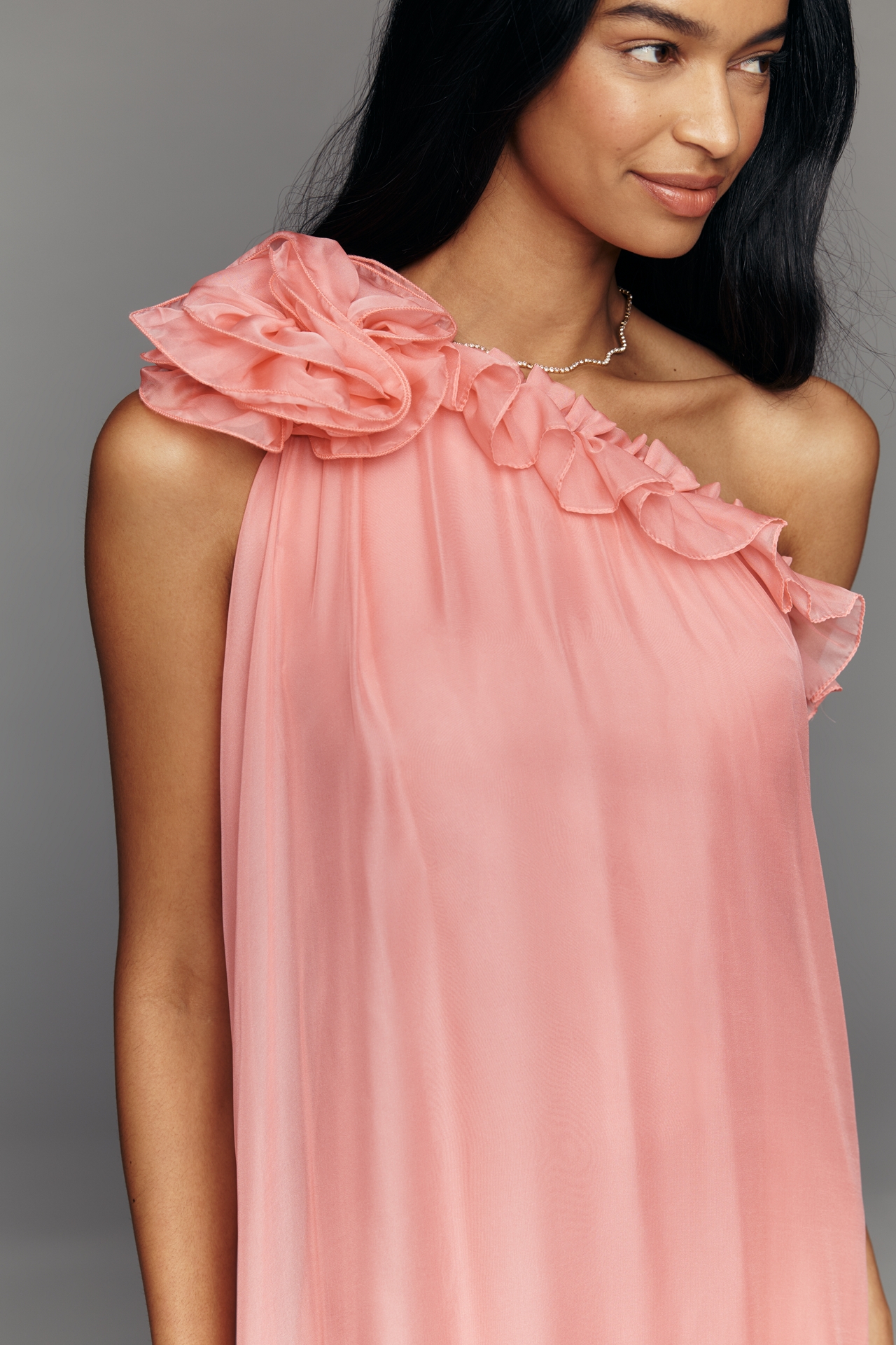 Mac Duggal One-Shoulder Maxi Dress