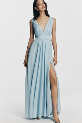 Sleeveless Chiffon V-Neck Maxi Dress