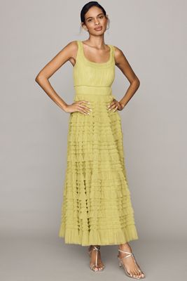 Mac Duggal Mesh Ruffle Dress