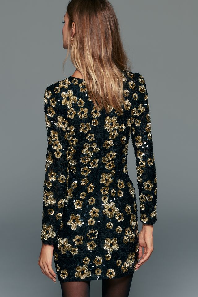 Mac Duggal Long Sleeve Sequin Mini Dress #2