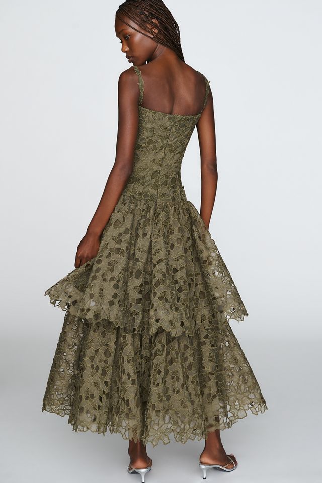 Mac Duggal Lace Cutwork Midi Dress #1
