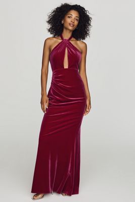 Mac Duggal Halter-Neck Maxi Dress