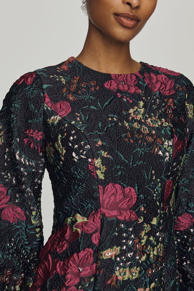 Mac Duggal Brocade Balloon Sleeve Mini Dress #1