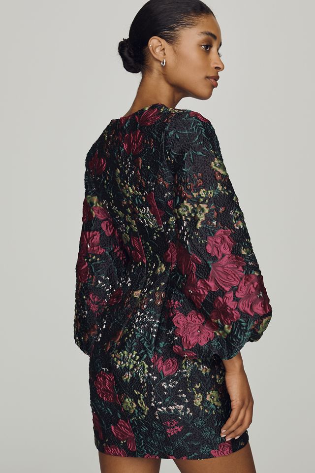 Mac Duggal Brocade Balloon Sleeve Mini Dress #2