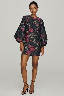 Mac Duggal Brocade Balloon Sleeve Mini Dress