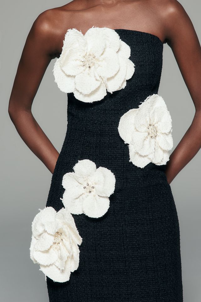 Mac Duggal 3D Floral Strapless Midi Dress #2