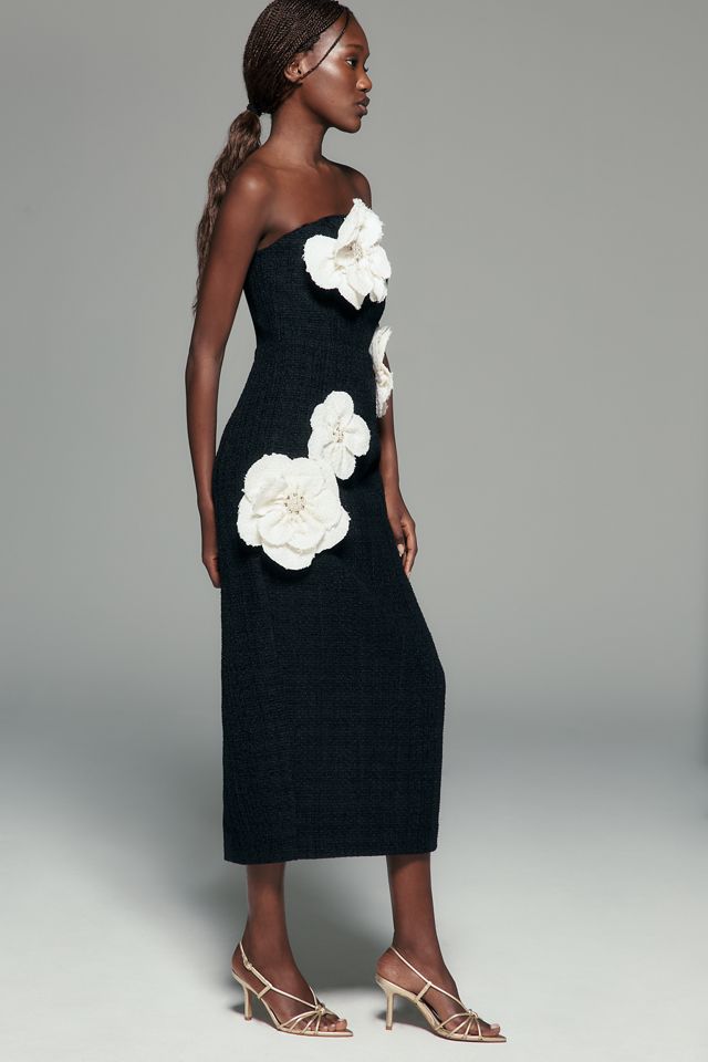 Mac Duggal 3D Floral Strapless Midi Dress #3