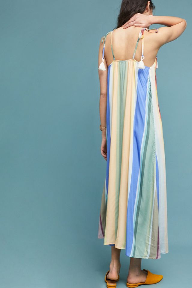 Farm Rio Rainbow-Striped Dress #2
