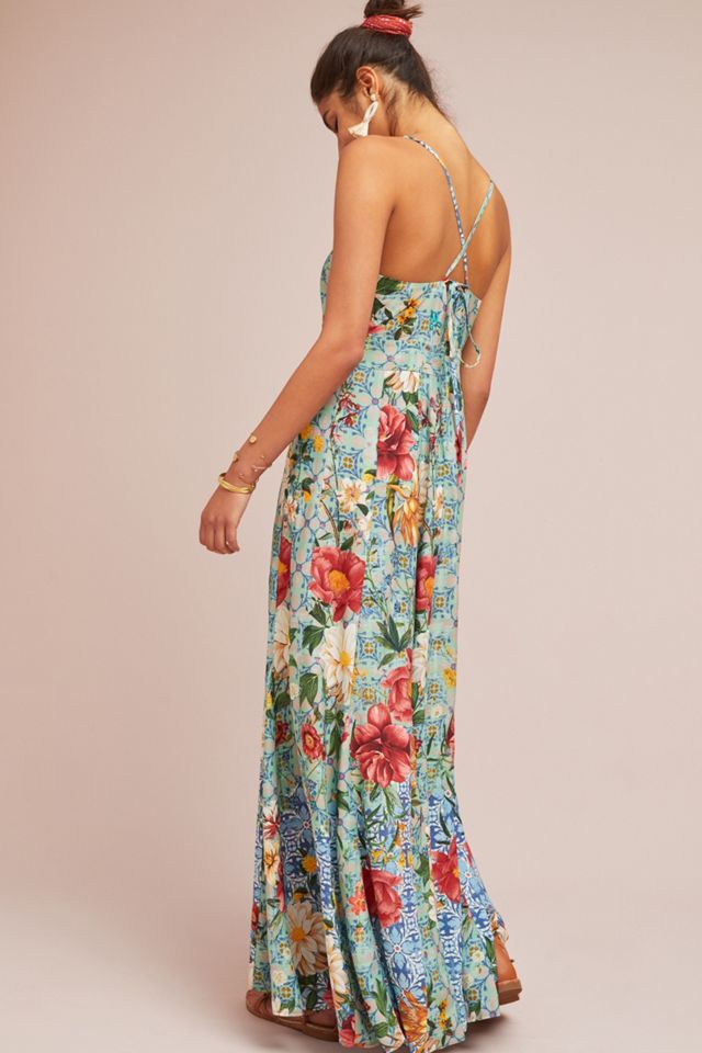 chinese dress ladies Ava V-Neck Puff Sleeve Maxi Dress - Hibiscus – The Islands