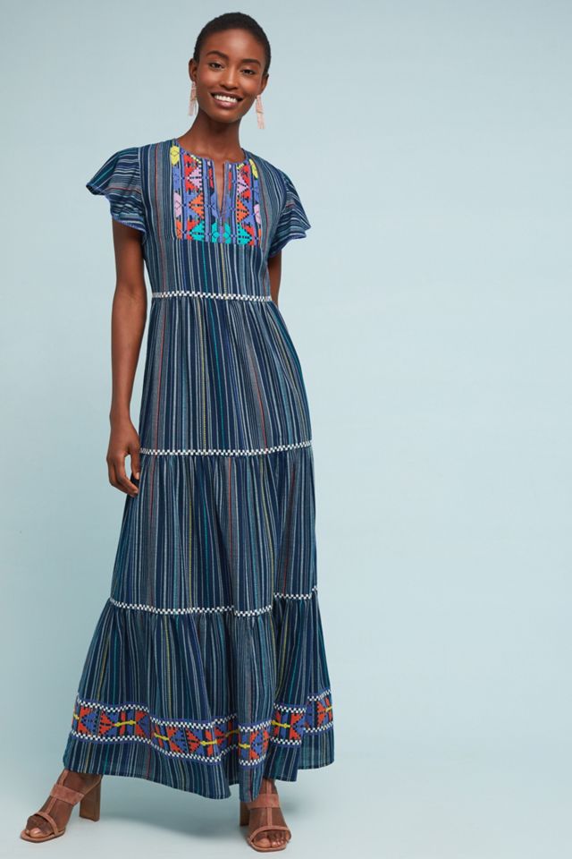 Ada Embroidered Maxi Dress | Anthropologie
