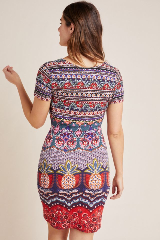 high neck puff sleeve midi dress Hazel Blues®