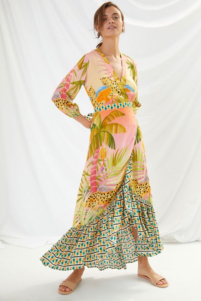 Farm Rio Tropical Wrap Maxi Dress