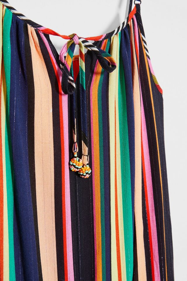 knee length dresses for ladies High Garden Maxi Dress in Rainbow Stripe Twill Rainbow / 10