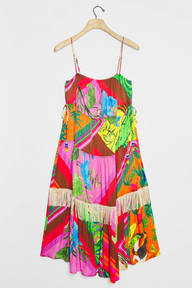 Farm Rio Palila Fringed Midi Dress | Anthropologie UK