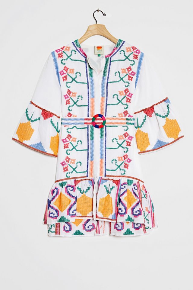 Farm Rio Jimena Embroidered Mini Dress | Anthropologie