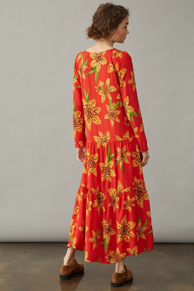 Farm Rio Golden Lily Maxi Dress | Anthropologie