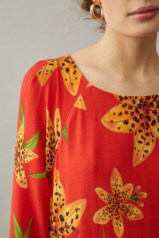 Farm Rio Golden Lily Maxi Dress | Anthropologie