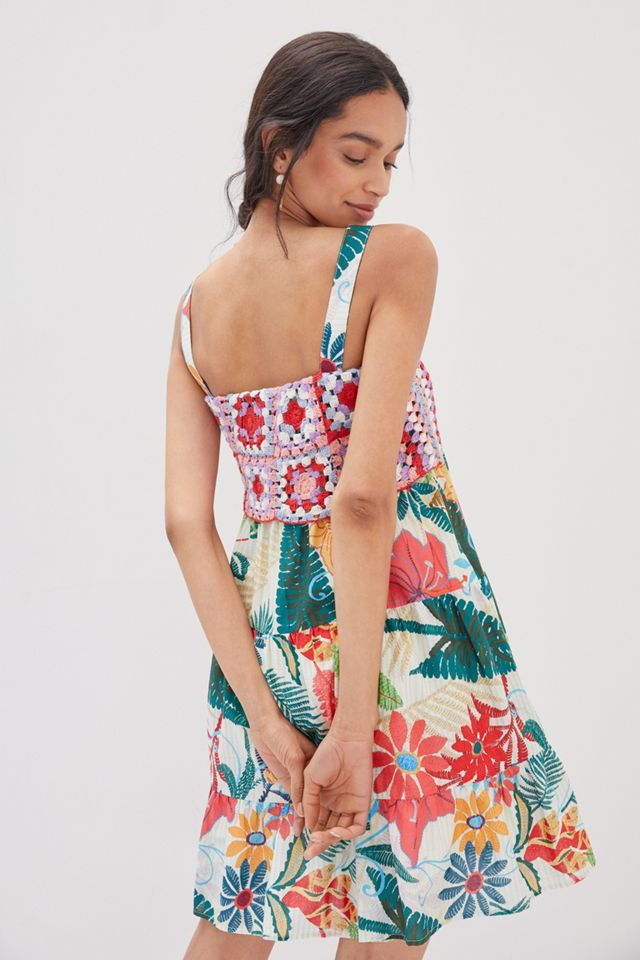 Farm Rio Crochet Mini Dress