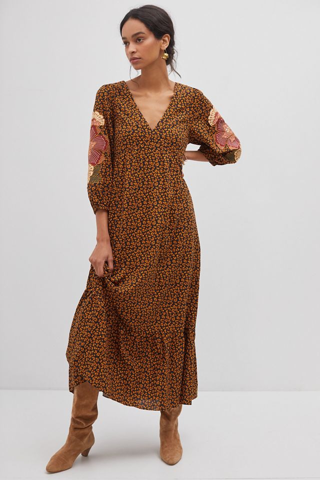 sachin and babi light blue dress Farm Rio Embroidered Maxi Dress