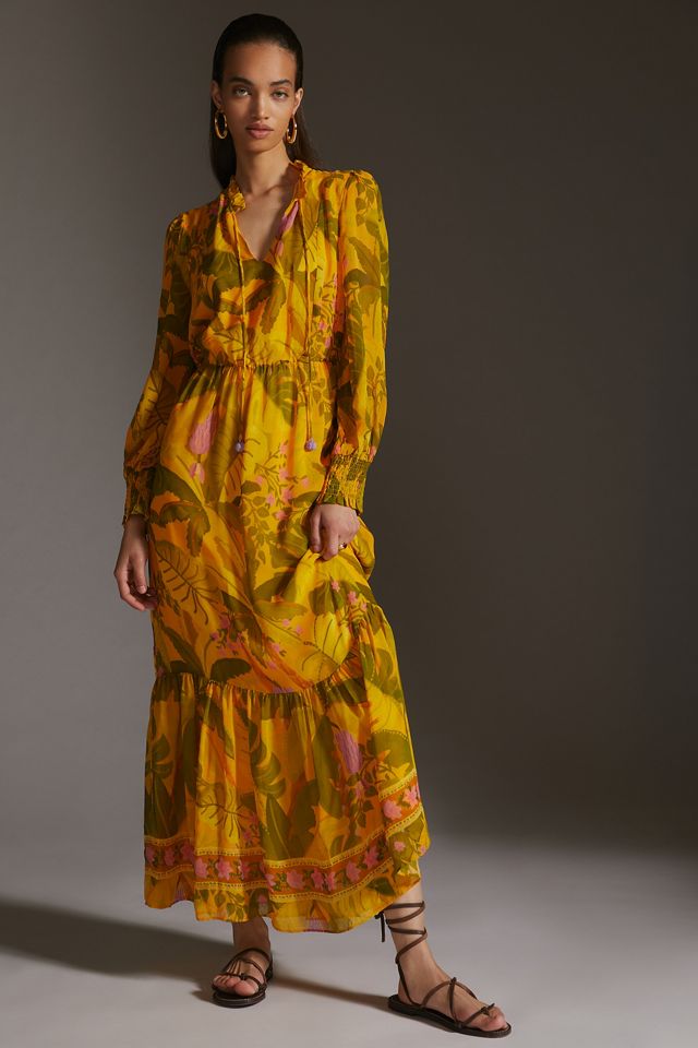Farm x Anthropologie Vestido Midi Impreso #1
