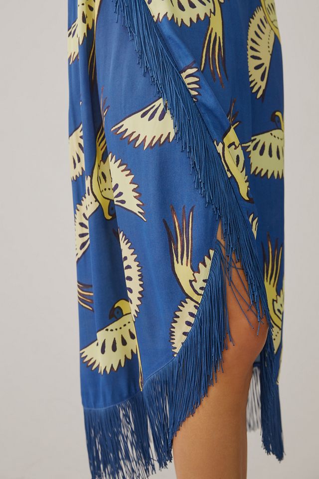 Farm Rio x Anthropologie Fringe Hem Wrap Midi Dress #1