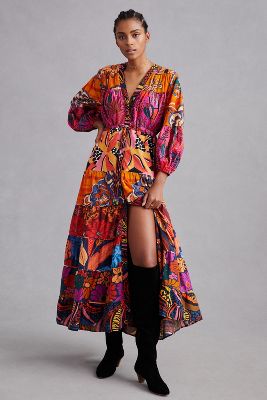 Farm Rio Button-Front Maxi Dress | Anthropologie