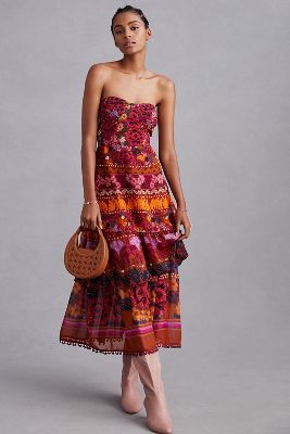 chinese dress ladies Black Giraffes Puff Sleeve Maxi Dress  FARM Rio