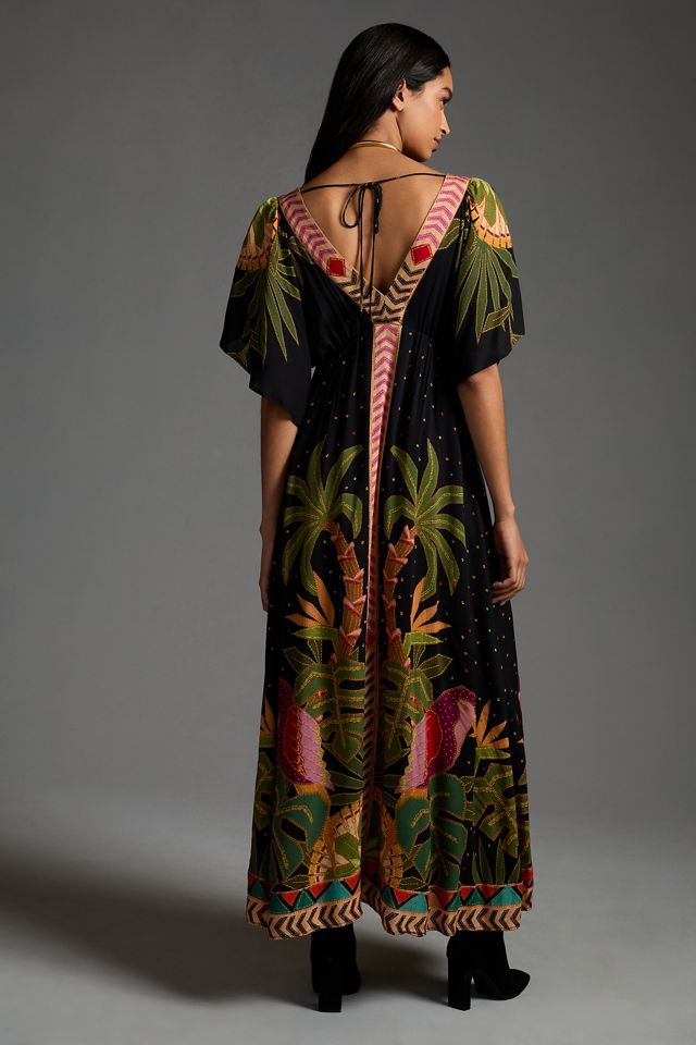 Farm x Anthropologie Printed V-Neck Maxi Dress #1