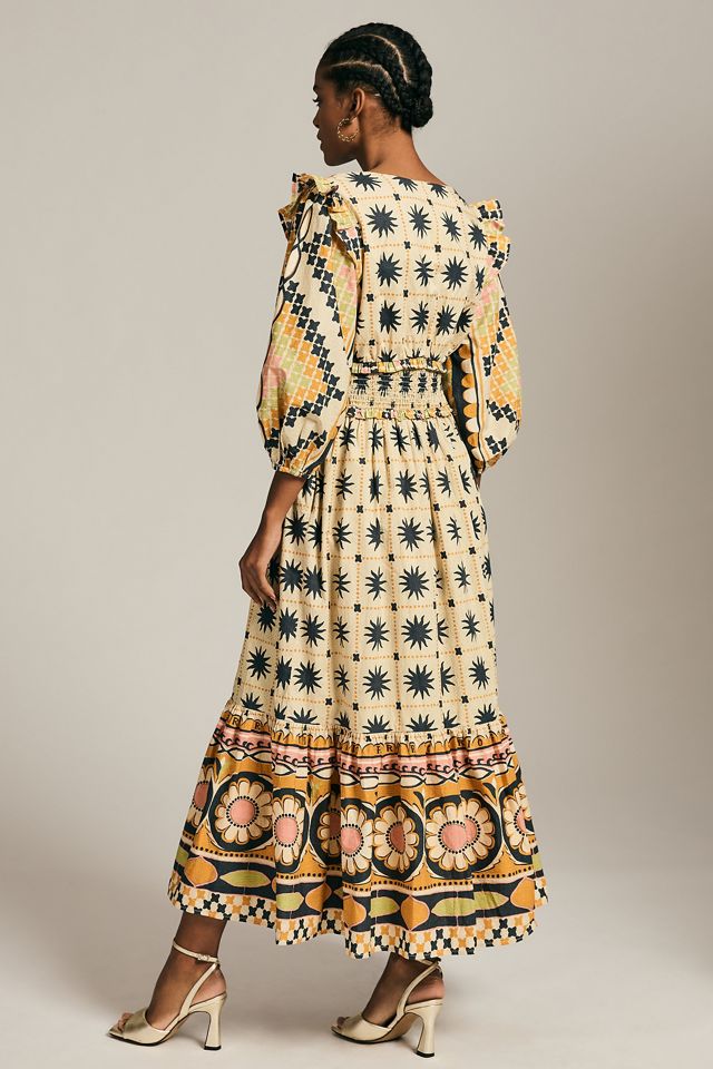 Farm Rio Tropical Sunshine V-Neck Dress #1