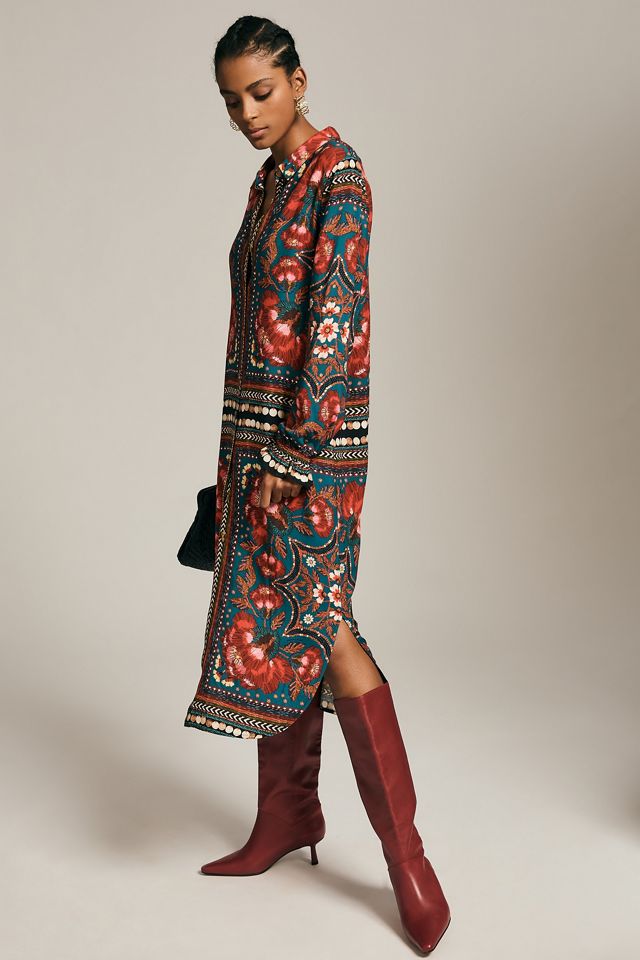 Farm Rio Long-Sleeve Shirt Dress #1