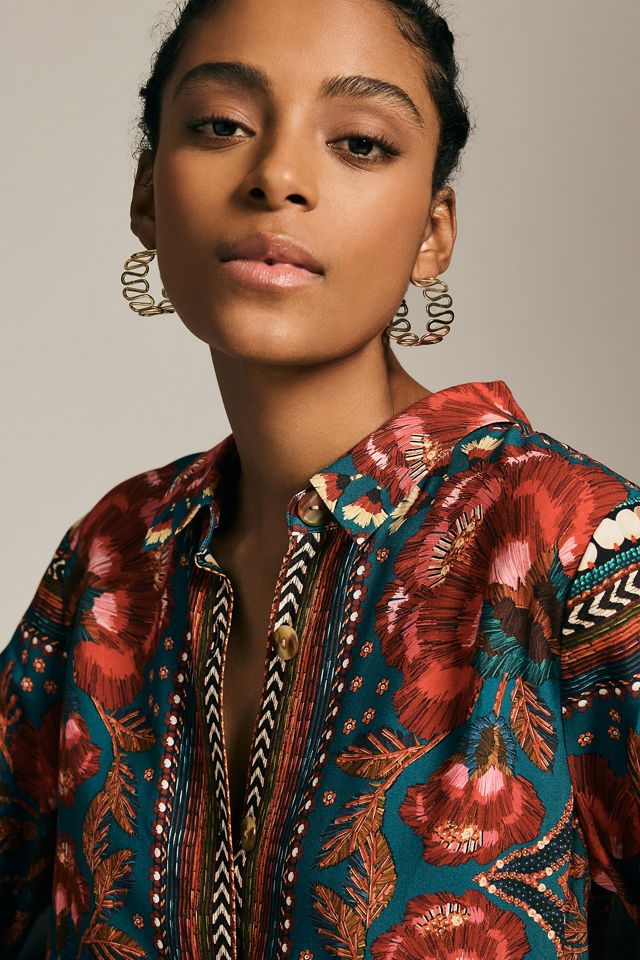 Farm Rio Long-Sleeve Shirt Dress #2