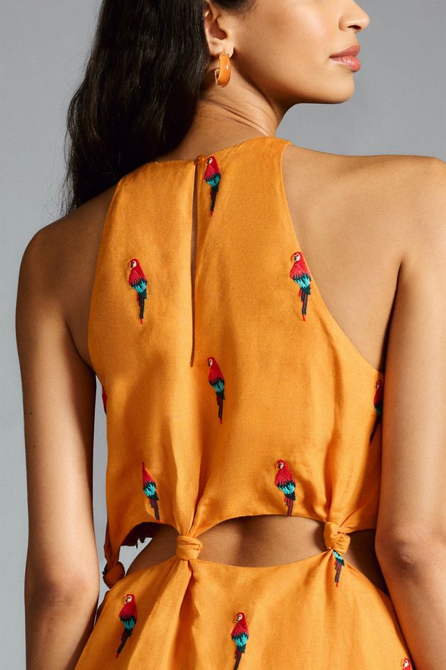 Farm Rio Parrot Halter Maxi Dress