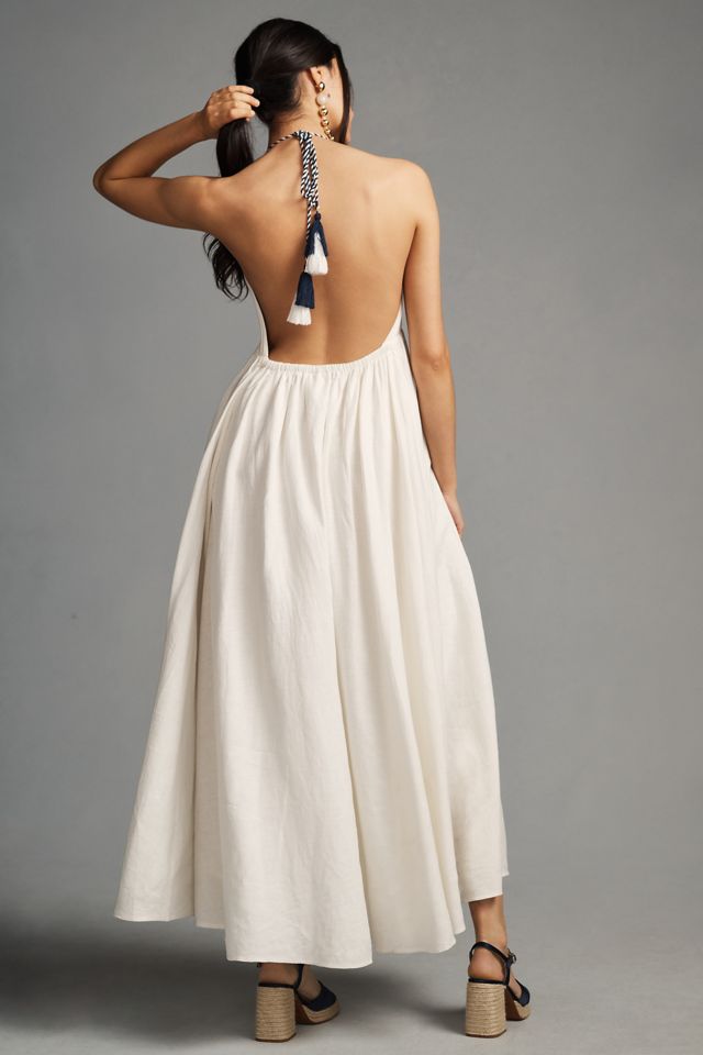 Farm Rio Embroidered Halter Maxi Dress | Anthropologie