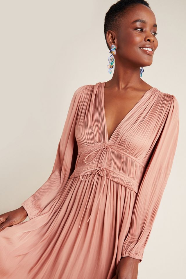 Sidonie Pleated Midi Dress | Anthropologie