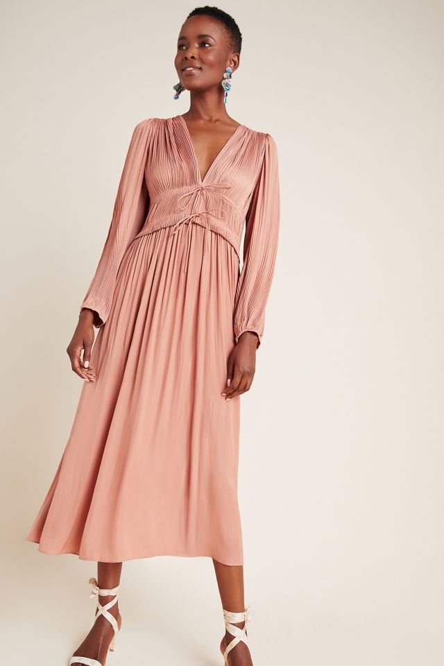 Anthropologie pleated dress hotsell
